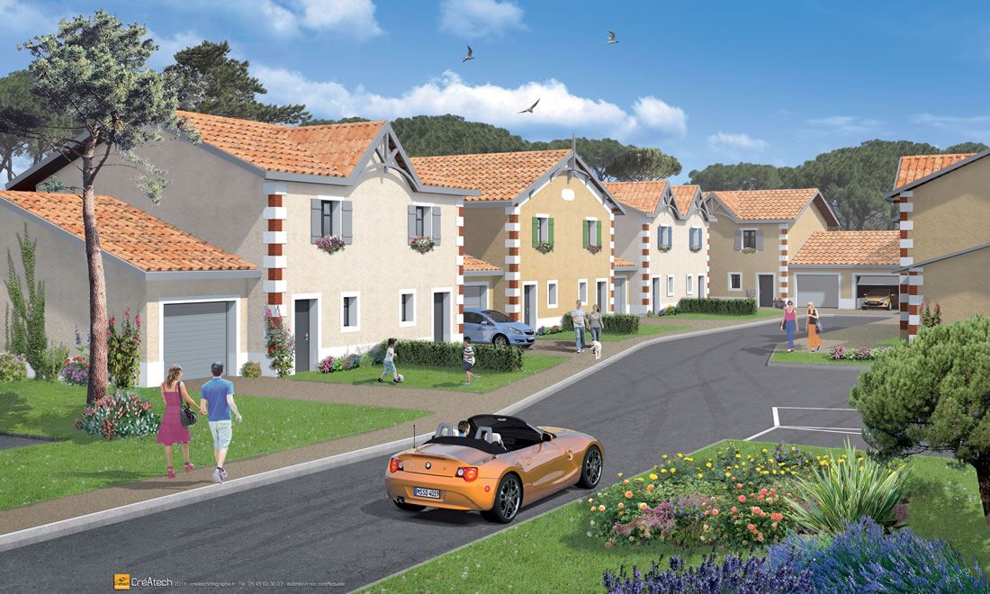 Résidence de 12 villas T4 avec garage et stationnement Marcheprime proximité Bordeaux
